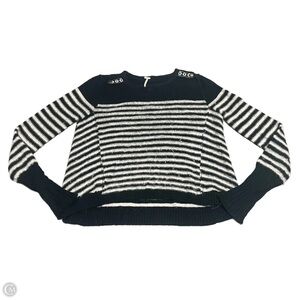 Free People L Striped Sweater w/ Shoulder Details
